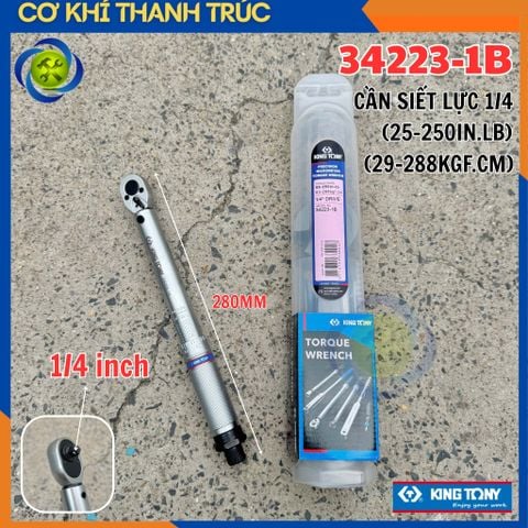 Cần siết lực 1/4 Kingtony 34223-1B (25-250in.lb) (29-288kgf.cm) dài 280mm