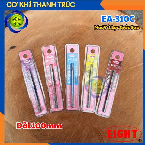 (Size Lẻ) Mũi Vít Lục Giác Sao Dài 100mm EIGHT EA-310C Made In Japan