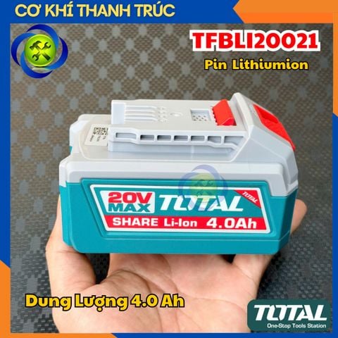 Pin Total 20V  Lithiumion Dung Lượng 4.Ah Total TFBLI20021