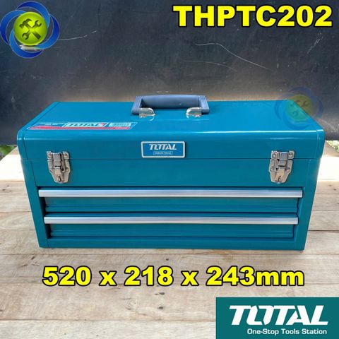 Thùng Đựng Đồ Nghề Sắt 2 Ngăn Kéo TOTAL THPTC202 Kích Thước 520x218x243mm