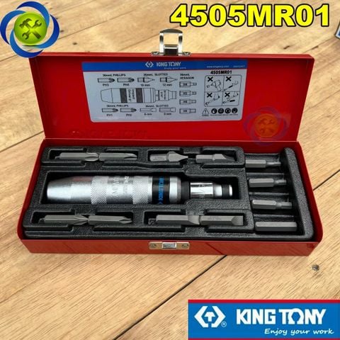 Bộ vít đóng Kingtony 4505MR01 có 14 chi tiết, 12 mũi vít đi kèm