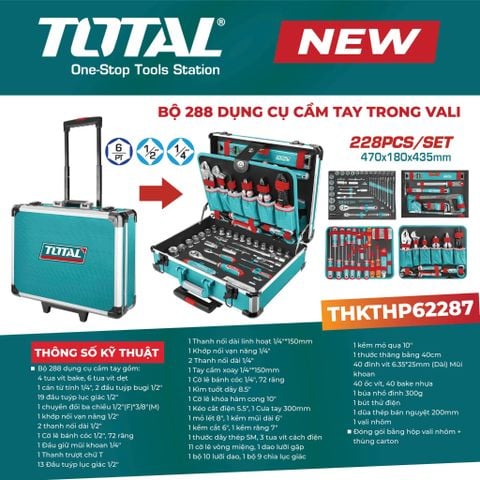 Bộ Đồ Nghề Vali 288 Chi Tiết TOTAL THKTHP62287