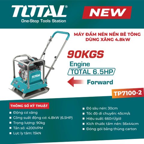 Máy Đầm Nén Nền Bê Tông Dùng Xăng 4.8Kw TOTAL TP7100-2