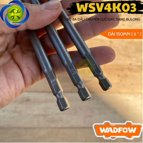 Bộ Ba Đầu Chuyển Lục Giác Sang Bulong WADFOW WSV4K03 Dài 150mm