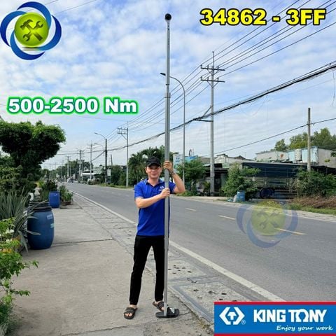 Cần siết lực 1 inch Kingtony 34862-3FF (500-2500 Nm) (443-1771 ft.lb) dài 2755mm