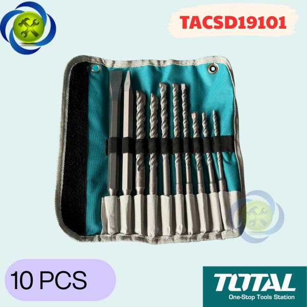Bộ 10 Mũi Khoan Gài Và Mũi Đục Total TACSD19101