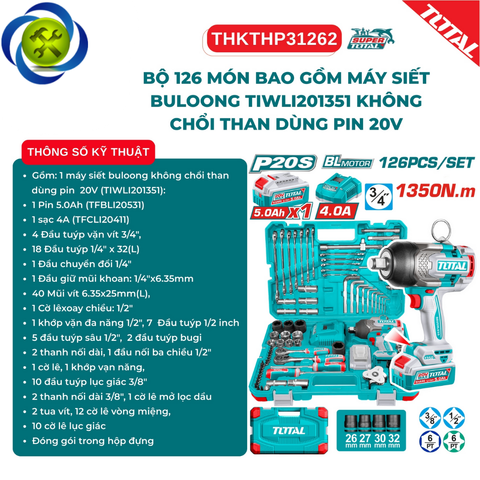 Bộ Đồ Nghề 126 Chi Tiết Total THKTHP31262