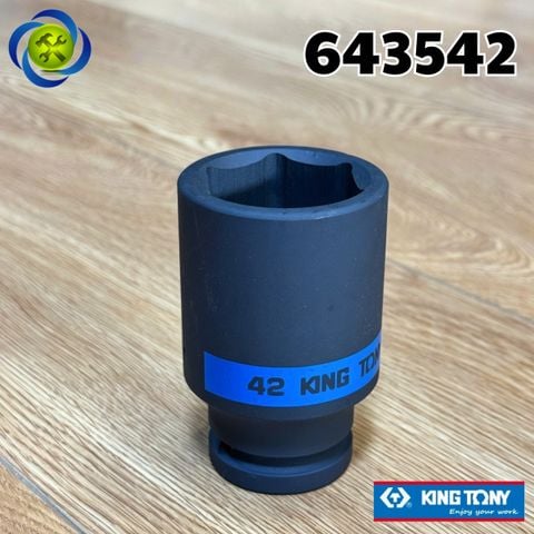 Tuýp 42mm Đầu Vuông 3/4 Kingtony 643542M Dài 95mm 6 cạnh thép CR-MO