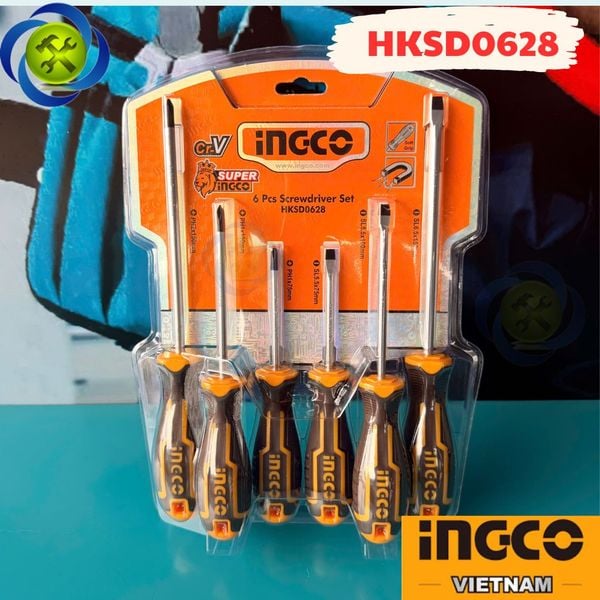 Bộ Tua Vít 6 Chi Tiết INGCO HKSD0628