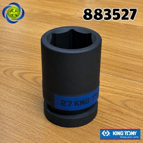 Tuýp 27mm Đầu Vuông 1 Inch Kingtony 883527M Dài 80mm 6 Cạnh Thép CR-MO