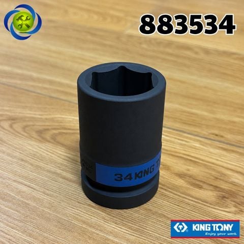 Tuýp 34mm Đầu Vuông 1 Inch Kingtony 883534M Dài 80mm 6 Cạnh Thép CR-MO