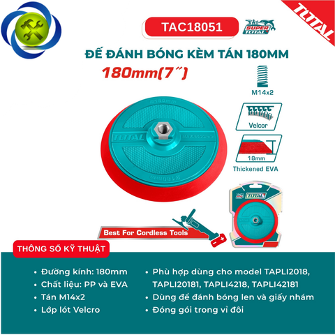 Đế đánh bóng kèm tán 180mm TOTAL TAC18051