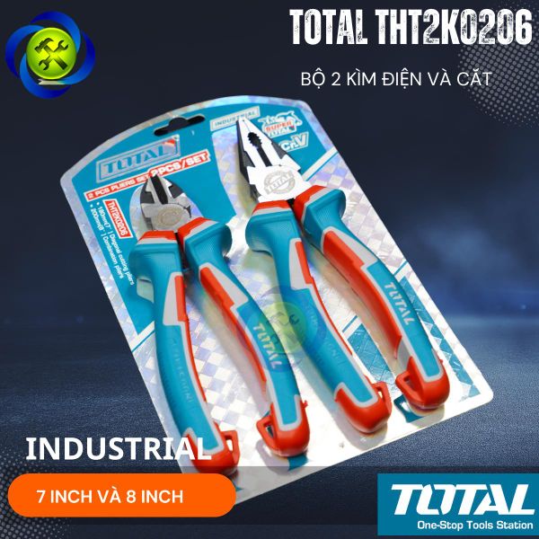 Bộ Kìm Điện Và Kìm Cắt TOTAL THT2K0206 DÀI 200mm và 180mm