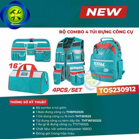 Bộ COMBO 4 Túi Đựng Công Cụ ToTal TOS230912