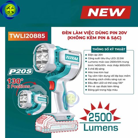 Đèn Làm Việc Dùng Pin 20v ToTal TWLI20885 (Không Kèm Pin & Sạc)