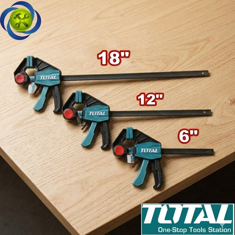 Kẹp gỗ nhanh Total hình chữ F nhiều kích thước 6-12-18 inch