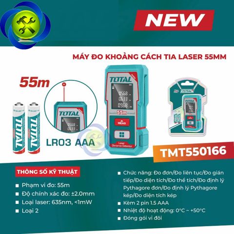 Máy Đo Khoảng Cách Tia LASER 55mm ToTal TMT550166
