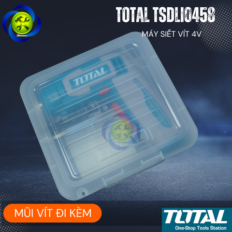 Máy Siết Vít Dùng Pin 4V TOTAL TSDLI0458 Kèm Mũi Vít