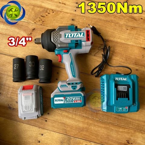 Máy Siết BuLong 3/4 Total TIWLI20135 Dùng Pin 20V Lực Siết 1350Nm