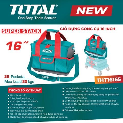 Giỏ đựng công cụ 16 Inch  TOTAL THT16165 (440 X 300 x 300mm)