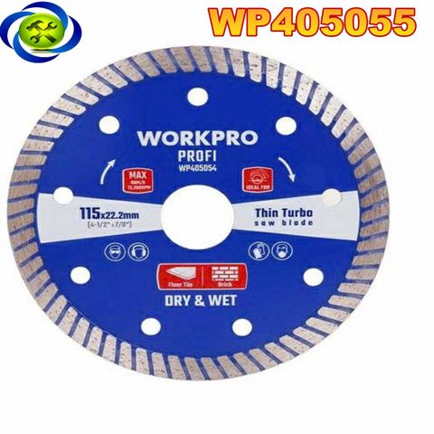 Lưỡi cưa đĩa cắt kim cương Turbo, Ultrathin Turbo để cắt chuyên nghiệp 125x22.2x10mm Workpro - WP405055