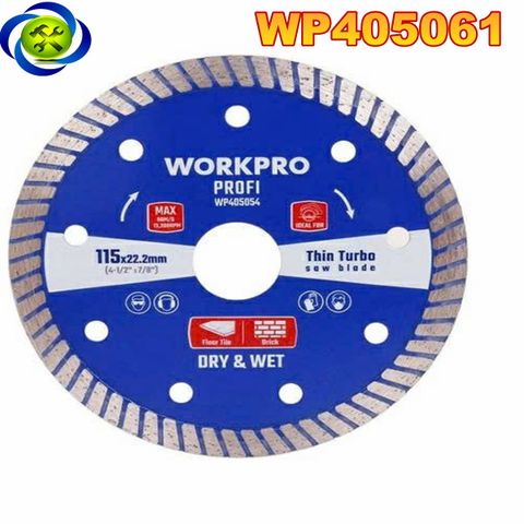 Lưỡi cưa đĩa cắt kim cương Turbo, răng lưới siêu mỏng 125x22.2x10mm Workpro - WP405061