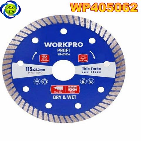 Lưỡi cưa đĩa cắt kim cương Turbo, răng lưới siêu mỏng 180x22.2x10mm Workpro - WP405062