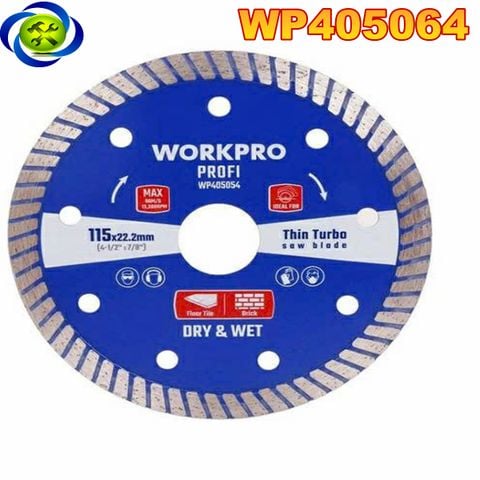 Lưỡi cưa đĩa cắt kim cương Turbo, răng lưới siêu mỏng 105x20x10mm Workpro - WP405064