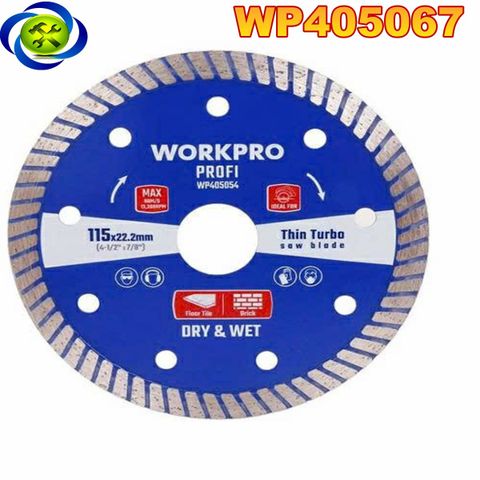 Lưỡi cưa đĩa cắt kim cương Turbo, răng lưới siêu mỏng 125x22.2x10mm Workpro - WP405067