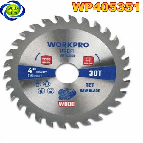 Lưỡi cưa cắt gỗ, loại chuyên nghiệp, kích thước: 110x20x40T Workpro - WP405351