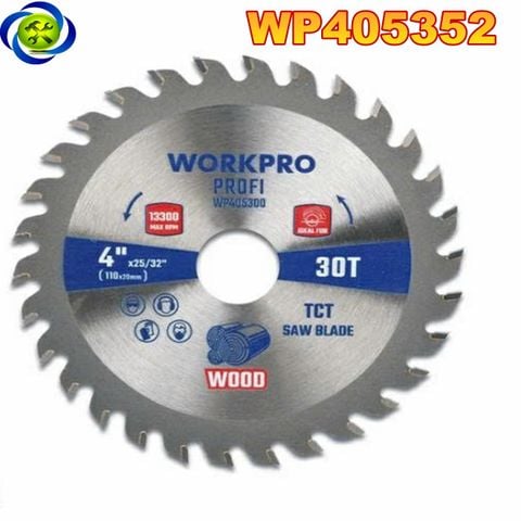 Lưỡi cưa cắt gỗ, loại chuyên nghiệp, kích thước: 125x20.0x40T Workpro - WP405352