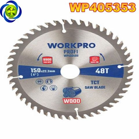 Lưỡi cưa cắt gỗ, loại chuyên nghiệp, kích thước 150x22.2x40T Workpro - WP405353