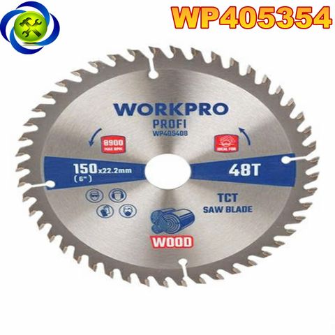 Lưỡi cưa cắt gỗ, loại chuyên nghiệp, kích thước 150x22.2x60T Workpro - WP405354
