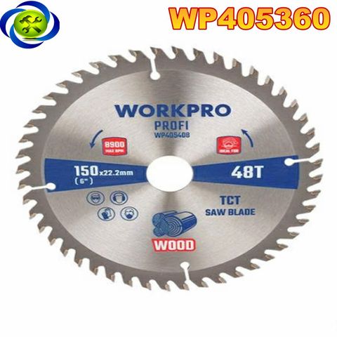 Lưỡi cưa cắt gỗ, loại chuyên nghiệp, kích thước 180x25.4x40T Workpro - WP405360