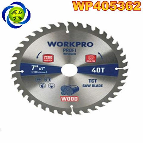 Lưỡi cưa cắt gỗ, loại chuyên nghiệp, kích thước 180x25.4x60T Workpro - WP405362