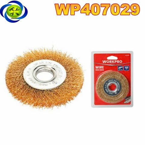 Bàn chải cốc dây uốn, kích thước: 100mm, có đầu nối 22.2mm Workpro - WP407029