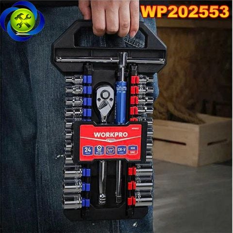 Bộ đầu cờ lê thay thế (1 SET = 24 PCS), kích thước 3/8 inch Workpro - WP202553