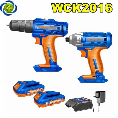 Bộ combo Máy khoan và vặn vít dùng pin Lithium-Ion 20V Wadfow WCK2016