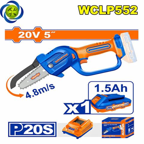Máy Cưa Xích Dùng Pin 20V Wadfow WCLP552 (Kèm 1 Pin 1.5Ah & Sạc)