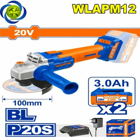 Máy Mài Góc Dùng Pin 20V Wadfow WLAPM12 (không chổi than)