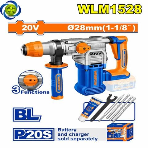 Máy Khoan Đục Bê Tông Dùng Pin 20V Wadfow WLM1528 (Chưa Pin & Sạc)