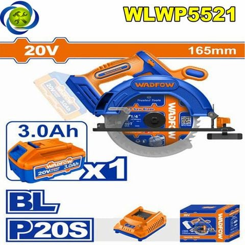 Máy Cưa Đĩa Tròn Dùng Pin 20V Wadfow WLWP5521 (Kèm 1 Pin 3.0Ah & Sạc)