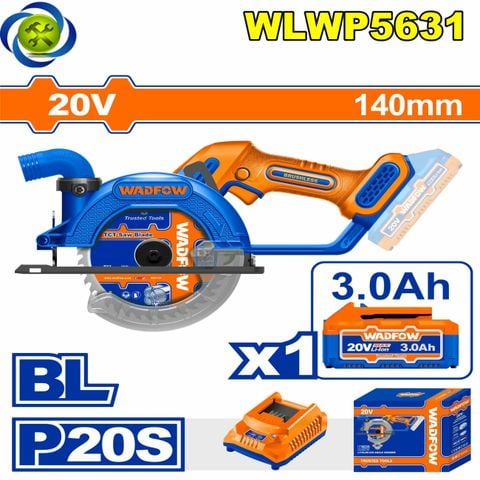 Máy Cưa Đĩa Tròn Dùng Pin 20V Wadfow WLWP5631 (1 pin 3.0Ah & sạc)