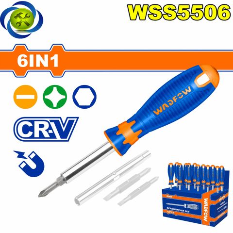 Bộ Tua Vít Dẹp, Bake, Lục Giác 6 Trong 1 WadFow WSS5506