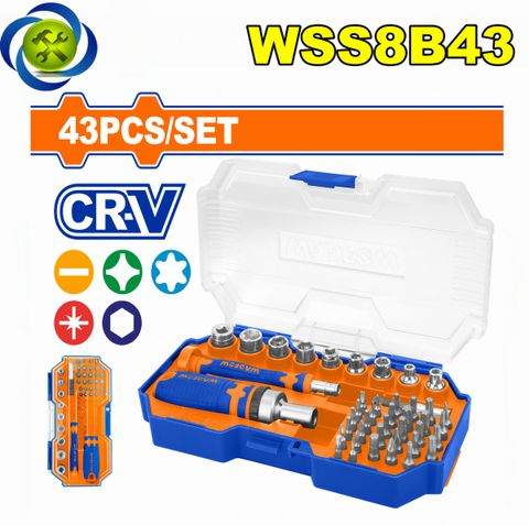 Bộ 43 chi tiết bắt vít WadFow WSS8B43