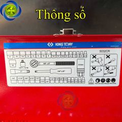Bộ tuýp 39 chi tiết Kingtony 5032CR loại 1/4 và 3/8 inch, hệ mét và hệ inch