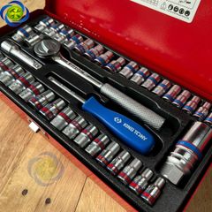 Bộ tuýp 39 chi tiết Kingtony 5032CR loại 1/4 và 3/8 inch, hệ mét và hệ inch