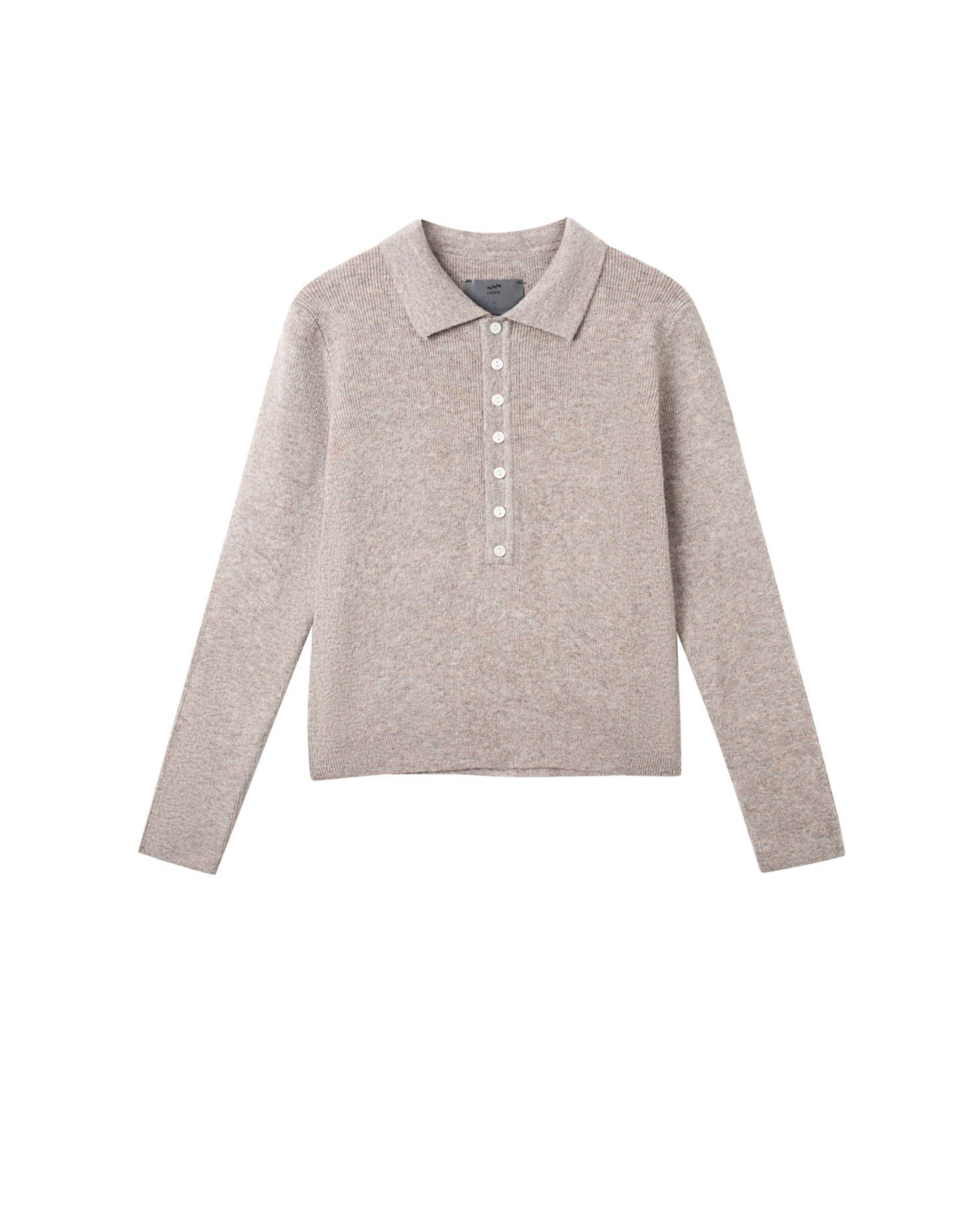 MAISON HENLEY POLO SHIRT - Oatmilk