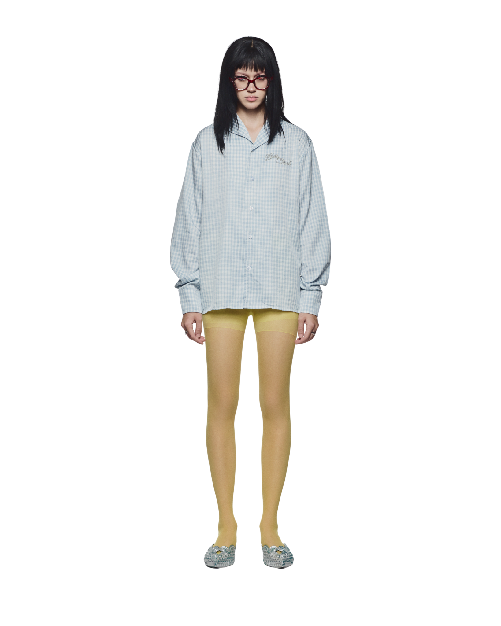 VICHY CRUSH PLAID SHIRT - Icy Blue