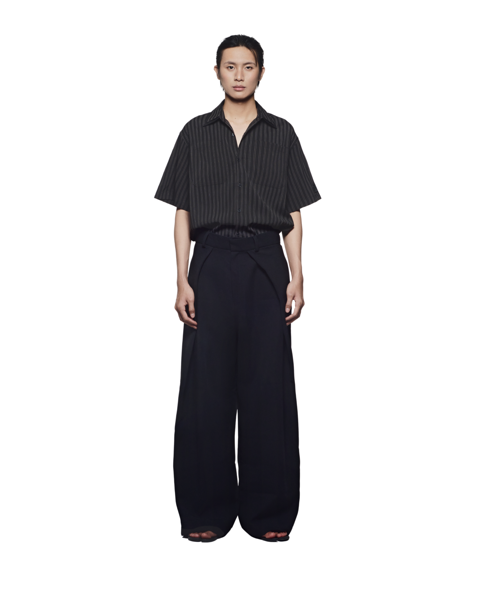 OFF-LINE BOXY SHIRT - Striped Black